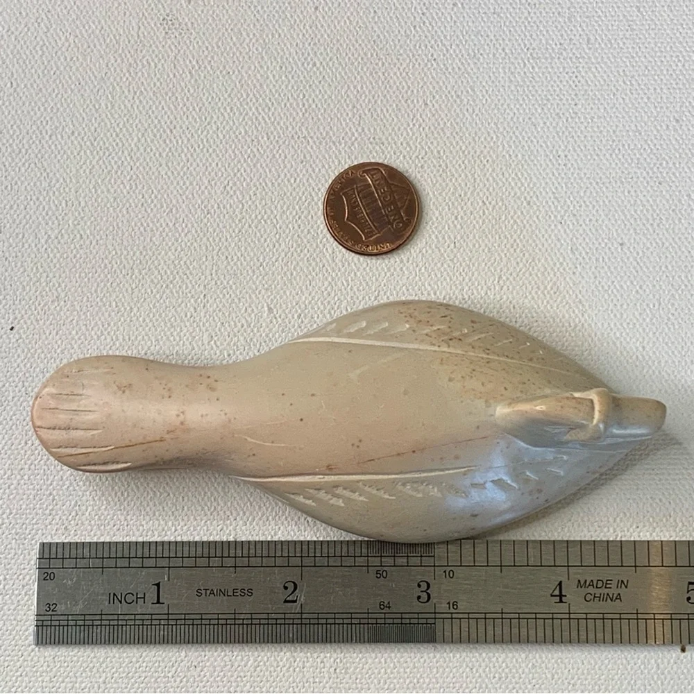 Hand Carved Soapstone Duck Loon Sculpture Stone Stylized Bird Figurine Kenya 4.6